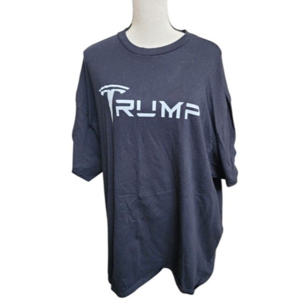 Trump Tesla Fusion Black Tee Size XL